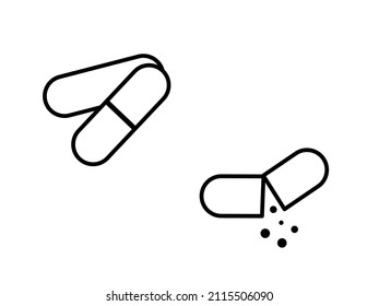 Set of vitamin linear icon. Modern outline vitamin logo concept on white background