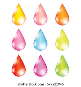 Set of vitamins icon , droplet vector illustration