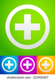 Set of vivid backgrounds with plus symbols