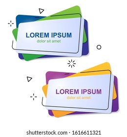 Set of vivid flat gradient geometric rounded shape vector banners with a modern poster design style