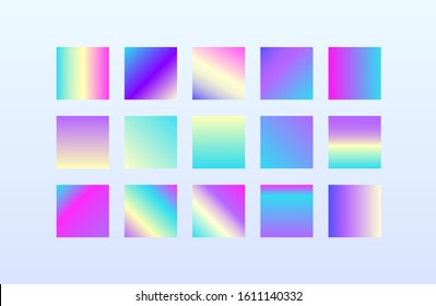 Set of vivid fluid gradients. Meshed creative texture for web design and branding. Vector Illustration EPS 10