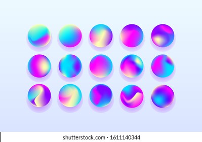 Set of vivid fluid gradients. Meshed creative texture for web design and branding. Vector Illustration EPS 10