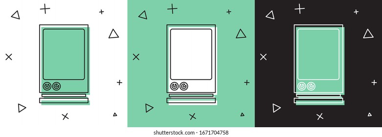 Set Voice assistant icon isolated on white and green, black background. Voice control user interface smart speaker.  Vector Illustration