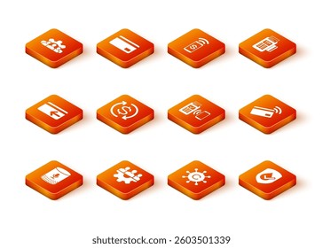 Set Voice assistant, Project team base, Cash back, Return of investment, Copywriting network and POS terminal icon. Vector