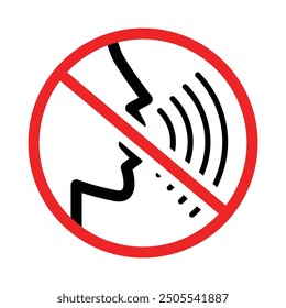Set of Voice control icon. Do not talking symbol Vector Illustration.