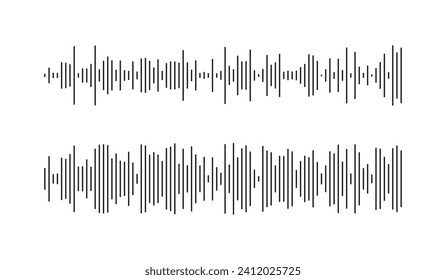 Satz der Meldungsvorlage. Ausgleichssymbole. Audio-Chat-Sprache klingt-Symbole. Elemente für mobile Messenger, Podcast Online Radio Schnittstelle, Musik Player oder App. Formen Sie Muster. EPS.