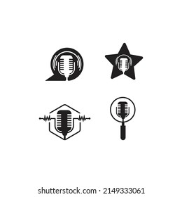 Set voice over logo icon design tamplate