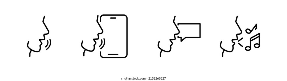 Set of voice related vector Icons