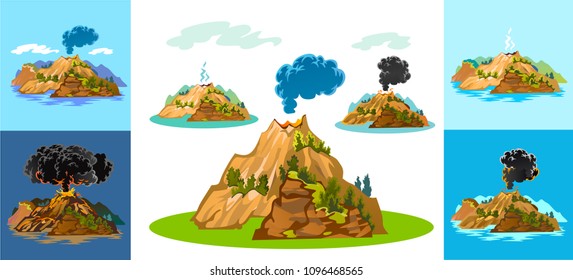 Set of volcanoes