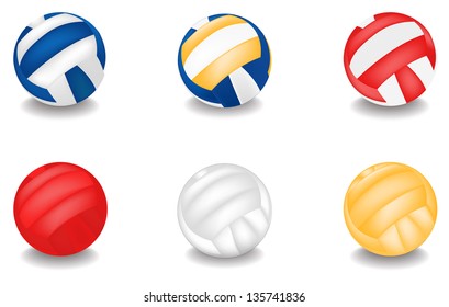 Set of volleyball balls