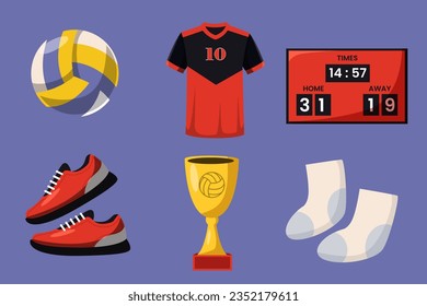 Set of Volleyball Element Design