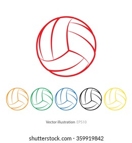 Set of volleyball icon.