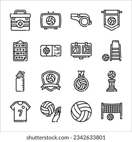 Set of volleyball icon vector