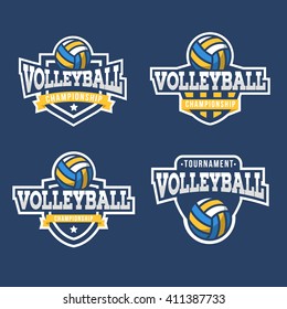 Set of Volleyball logo. American Style. 