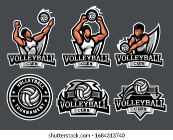 Set of volleyball Logo. Volleyball logo and badge. Volleyball vector illustration