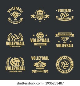 set of Volleyball logo. Retro Logo, Vintage Logo Design Template Inspiration