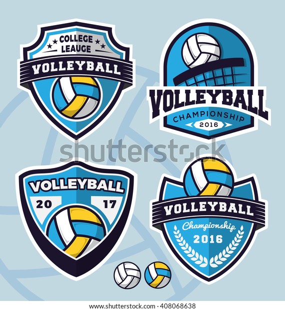 Set Volleyball Logo Template Design Apparel Stock Vector (Royalty Free ...