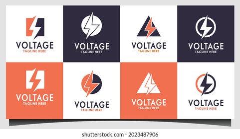 set Voltage Volt Bolt Flash Logo Graphic