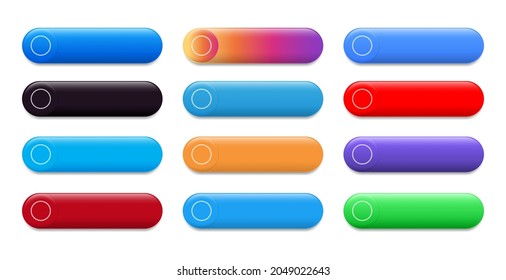 Set of Volume Blank Color Buttons for web design, on white background, realistic vector illustration