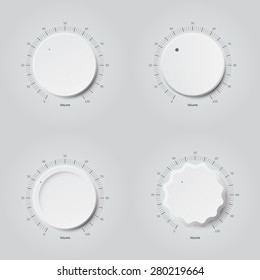 Set of volume buttons. Vector illustration. Isolated.