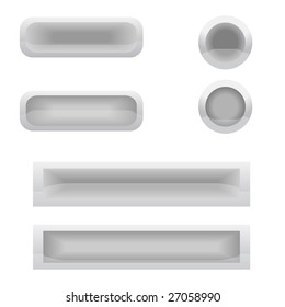 Set of volume grey buttons of the different form