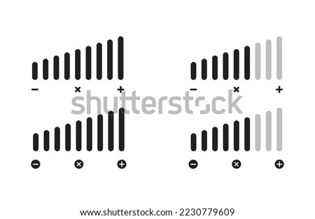 set of volume icon adjustment vector icon sound symbol on white background. for banner logo web app design