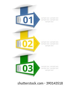 Set volume info-graphic stickers. Informative arrowheads.
