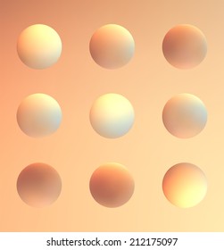set volume pastel spheres 