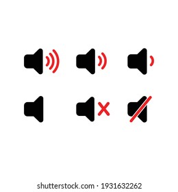 Set of volume speaker icons
