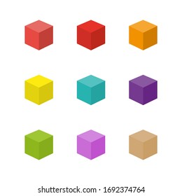 Set of volumetric cubes of squares.