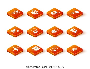 Set Volunteer, Envelope with heart, Wheelchair for disabled person, Dialogue doctor, Donate child toys, Male,  and Humanitarian truck icon. Vector