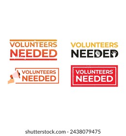 Set of volunteer logo premium vector illustration.