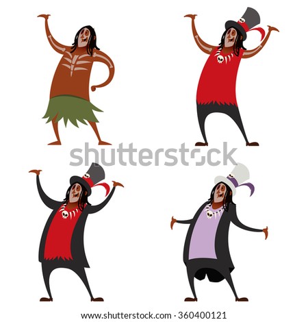 Set of voodoo sorcerers