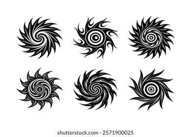 set of Vortex logo icon wave and spiral vector template 