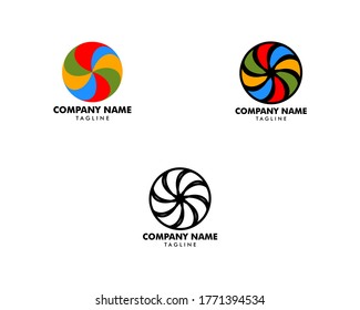 Set of Vortex Vector Illustration Icon Logo Template Design