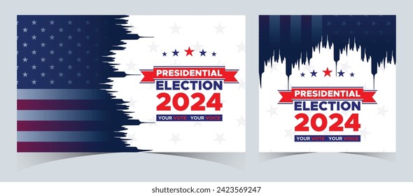 Set Of Vote 2024. Presidential election day in united states. Election 2024 USA. Political election campaign banner. background, post, Banner, card, poster design with Vote day November 5 US