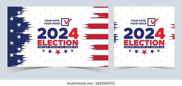 Set Of Vote 2024. Presidential election day in united states. Election 2024 USA. Political election campaign banner. background, post, Banner, card, poster design with Vote day November 5 US