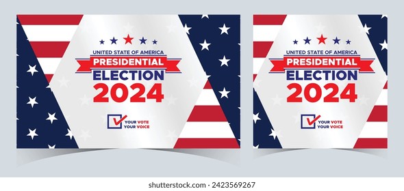 Votación 2024. Día de las elecciones presidenciales en estados unidos. Elecciones 2024 EE.UU. Cartel de la campaña electoral política. fondo, post, cartel, tarjeta, diseño de afiches con el día de votación 5 de noviembre EE.UU.