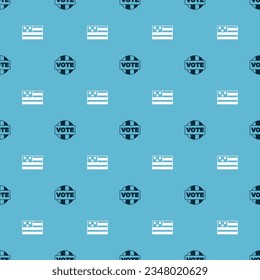 Set Vote and American flag on seamless pattern. Vector