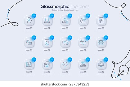 Set of Voting ballot, Statistic and Food order line icons for web app. Excise duty, Business target, Idea head icons. Online voting, Water cooler, Game console signs. Work home. Vector