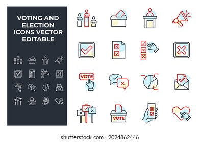 set of Voting and Election elements symbol template for graphic and web design collection logo vector illustration