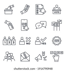 Set of Voting and Elections Icon. Electronic voting pack symbol template for graphic and web design collection logo vector illustration