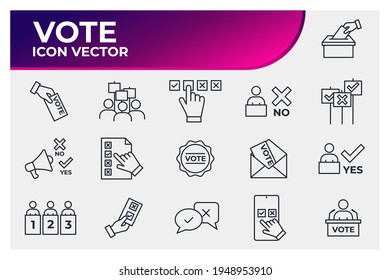 Symbol für Abstimmungen und Wahlen. Vorlage für elektronische Abstimmungspakete mit Symbolvorlage für grafische und Web-Design-Kollektion, Vektorgrafik