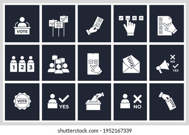 Symbol für Abstimmungen und Wahlen. Vorlage für elektronische Abstimmungspakete mit Symbolvorlage für grafische und Web-Design-Kollektion, Vektorgrafik
