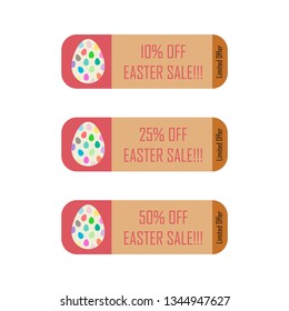 Set of voucher discount ticket template for celebrate Easter festival. Vector illustration design for Easter period.