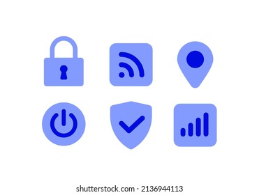 Set Vpn Blue Icons Virtual Privacy Stock Vector (Royalty Free) 2136944113