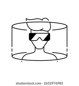 Set of VR Virtual Reality icon collection.  Metaverse, Augmented Reality, Virtual Worlds, and Digital Interaction symbol.