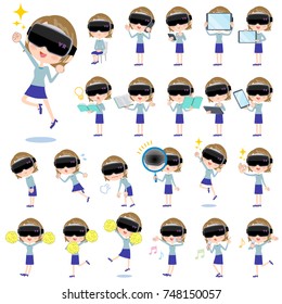 A set of VR women with digital equipment such as smartphones.
There are actions that express emotions.
It's vector art so it's easy to edit.