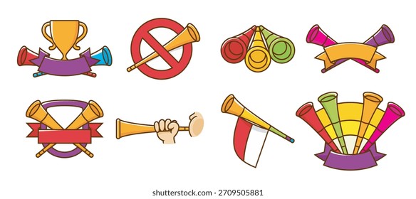 conjunto de ilustração vetor Vuvuzela