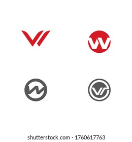 Definir diseño de ilustración vectorial de plantilla de logotipo de carta W